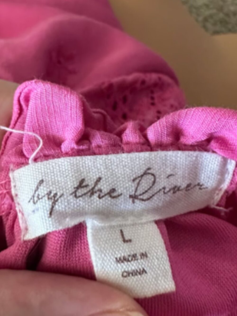 By the River Multi Tiered Pink Eyelet and Embroidered Dress - Picture 3 of 14